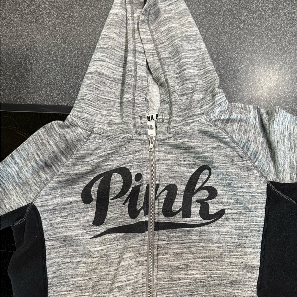 PINK Victoria's Secret Kids Gray and Black Hoodie